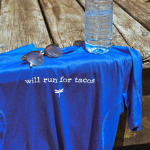 "will run for tacos" men's athletic tee